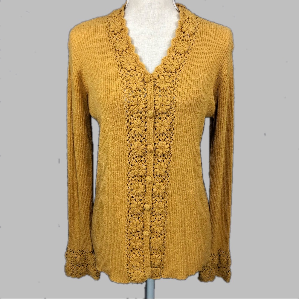 April Cornell Gold Cardigan